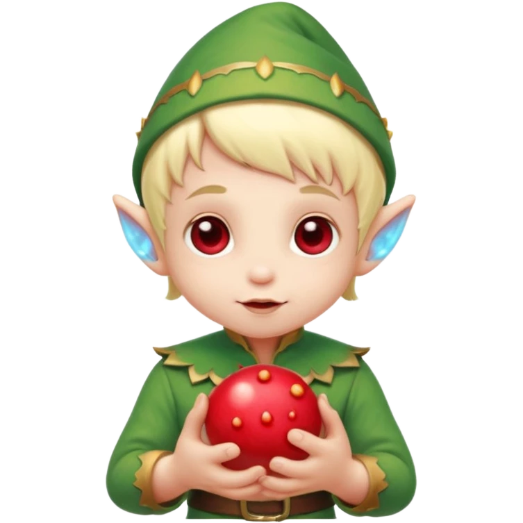 Baby elf holding glowing berry emoji