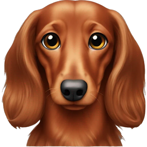 Red miniature long haired dachshund  emoji
