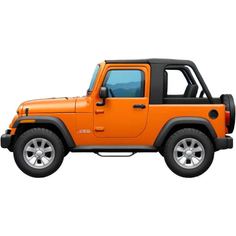 Mountains add a orange Jeep  emoji