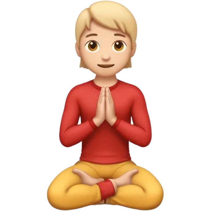 3D emoji style person kneeling, clear posture, centered, soft shadow, white background. emoji