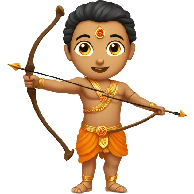 Young Shri ram ji with bow and arrow emoji