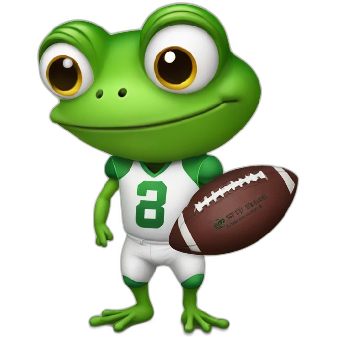 Frog holding a football emoji