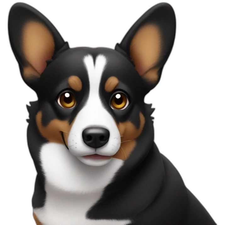 Black corgi disapproving emoji