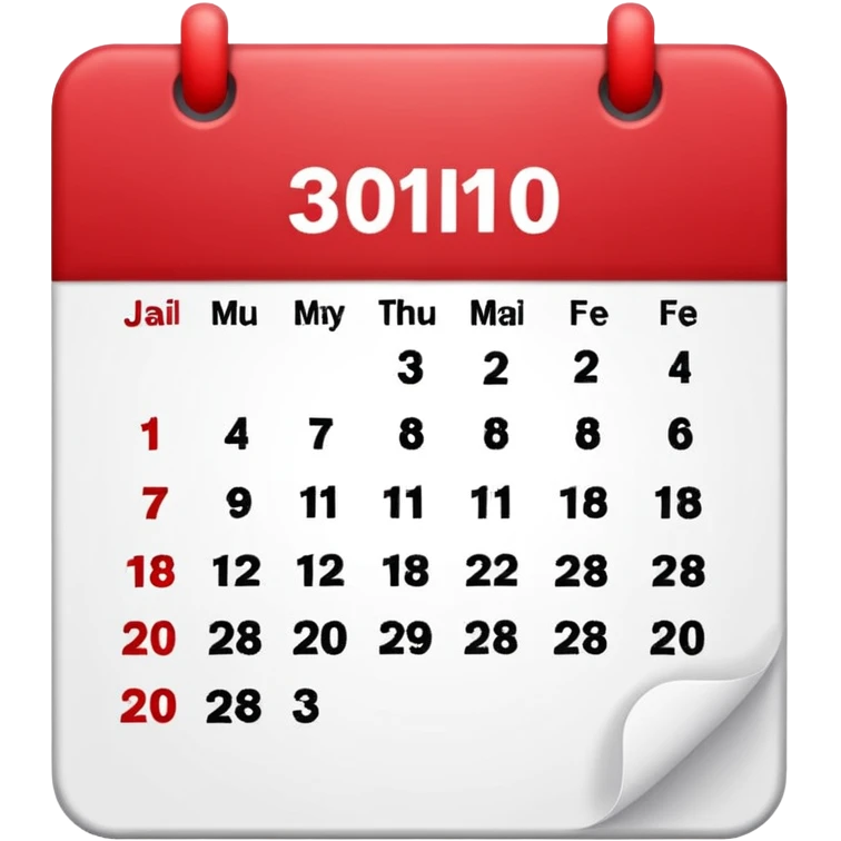 CALENDAR WITH 30 emoji