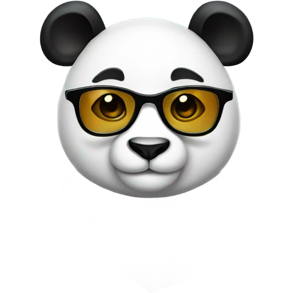 Panda wearing glasses looking cool emoji