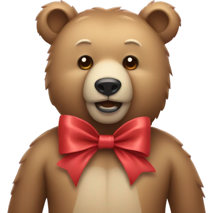 Bear with a bow emoji