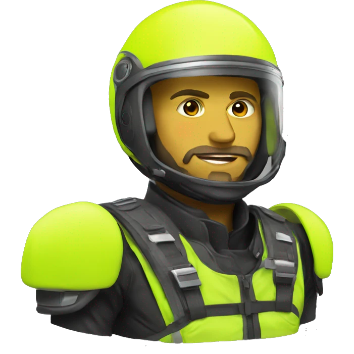 guy with a helmet yellow fluo emoji
