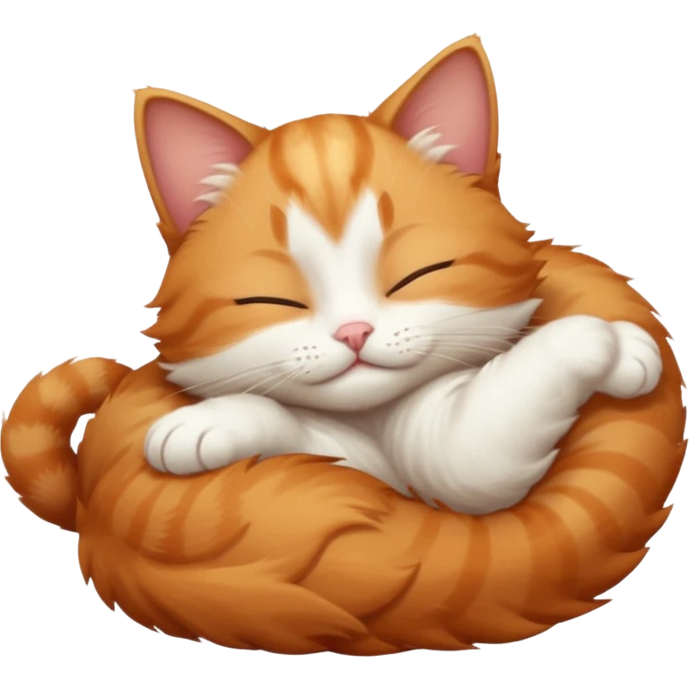 ginger and white small cat eyes closed lying down upside down emoji