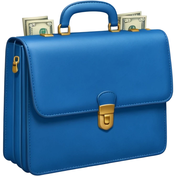 BLUE briefcase AND MONEY emoji