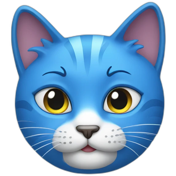 Thinking Blue Cat emoji