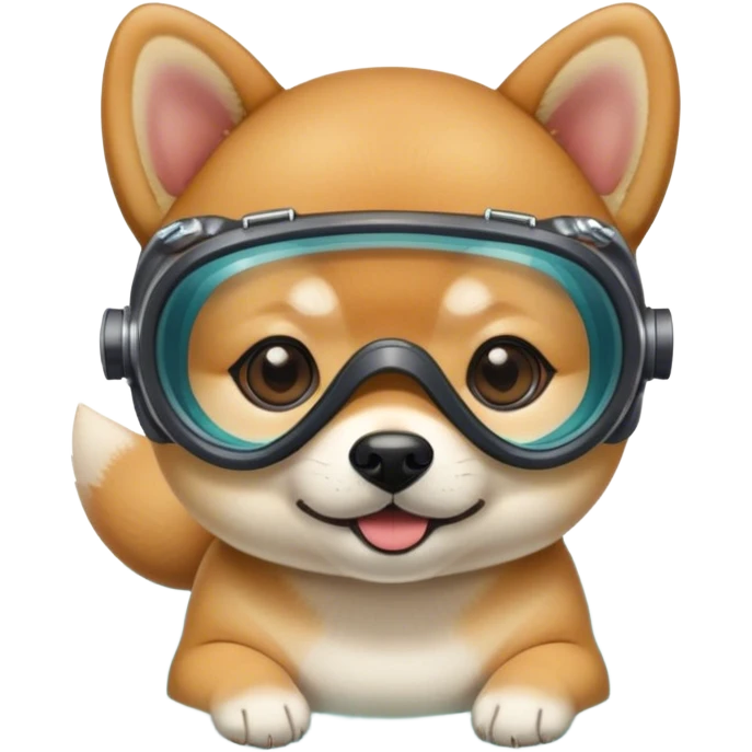 The baby shiba dog wear diving glass emoji