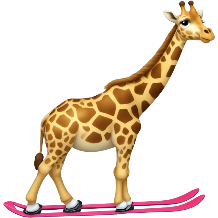 Giraffe skiing downhill emoji