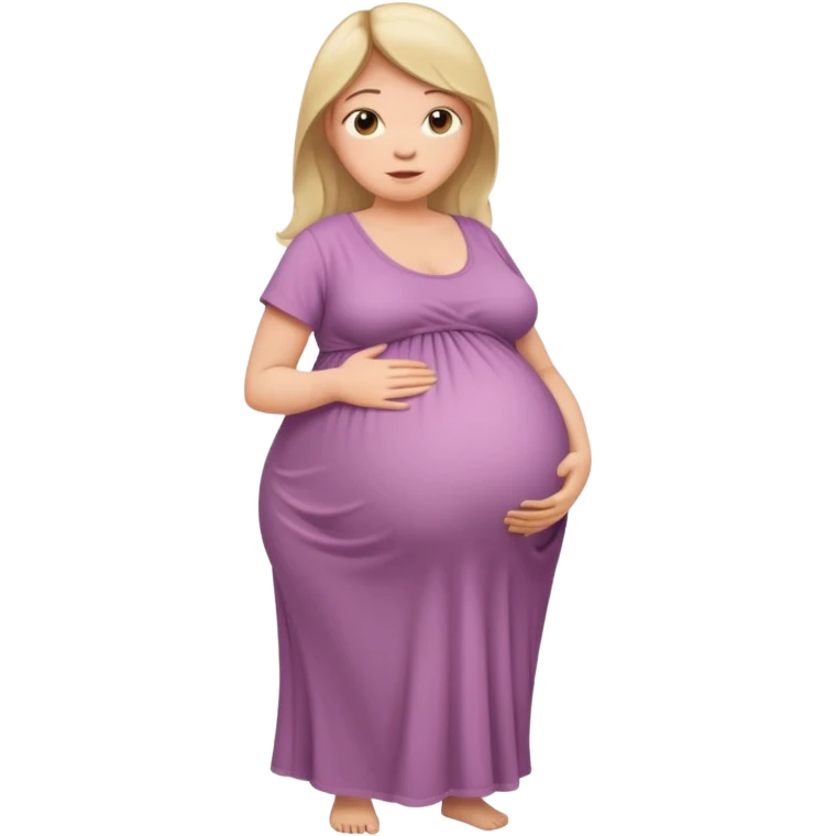 very heavily pregnant overdue woman with very large belly  emoji
