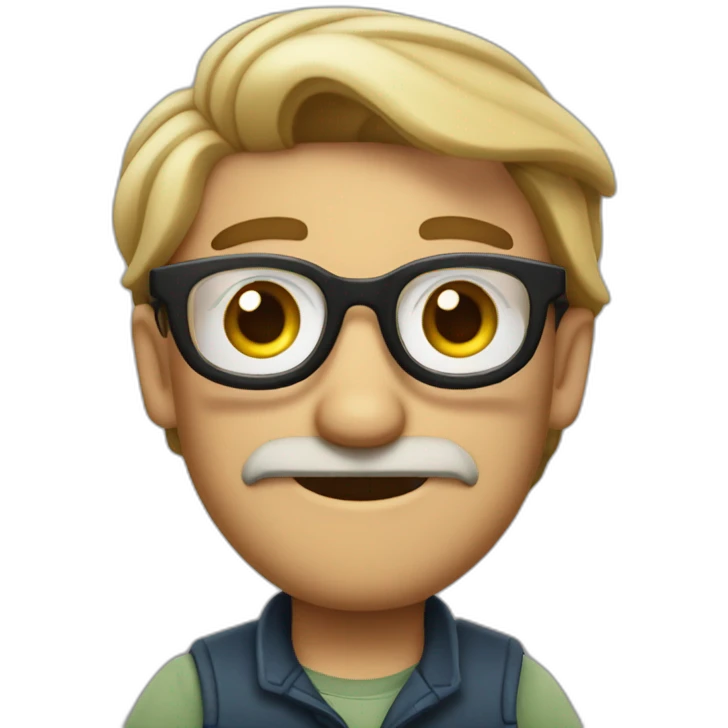 Vendedor con gafas al estilo disney sin bigote emoji