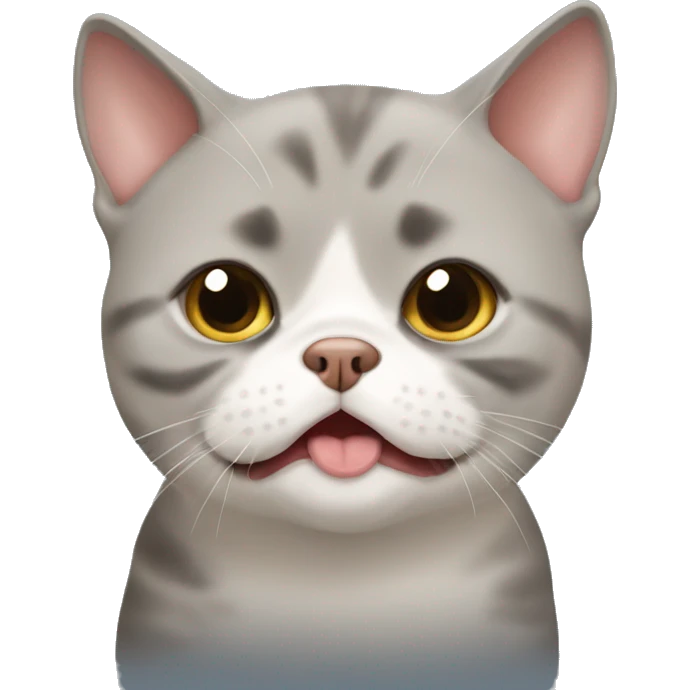 ugly chubby british short hair showing tongue emoji