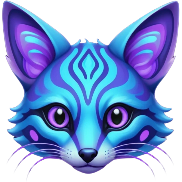 Exotic nebulae dark blue purple futuristic bioluminescent translucent transparent lush warm-colored neon-glowing iridescent Fakémon-Fionbri-Vernid-Genet-creature emoji