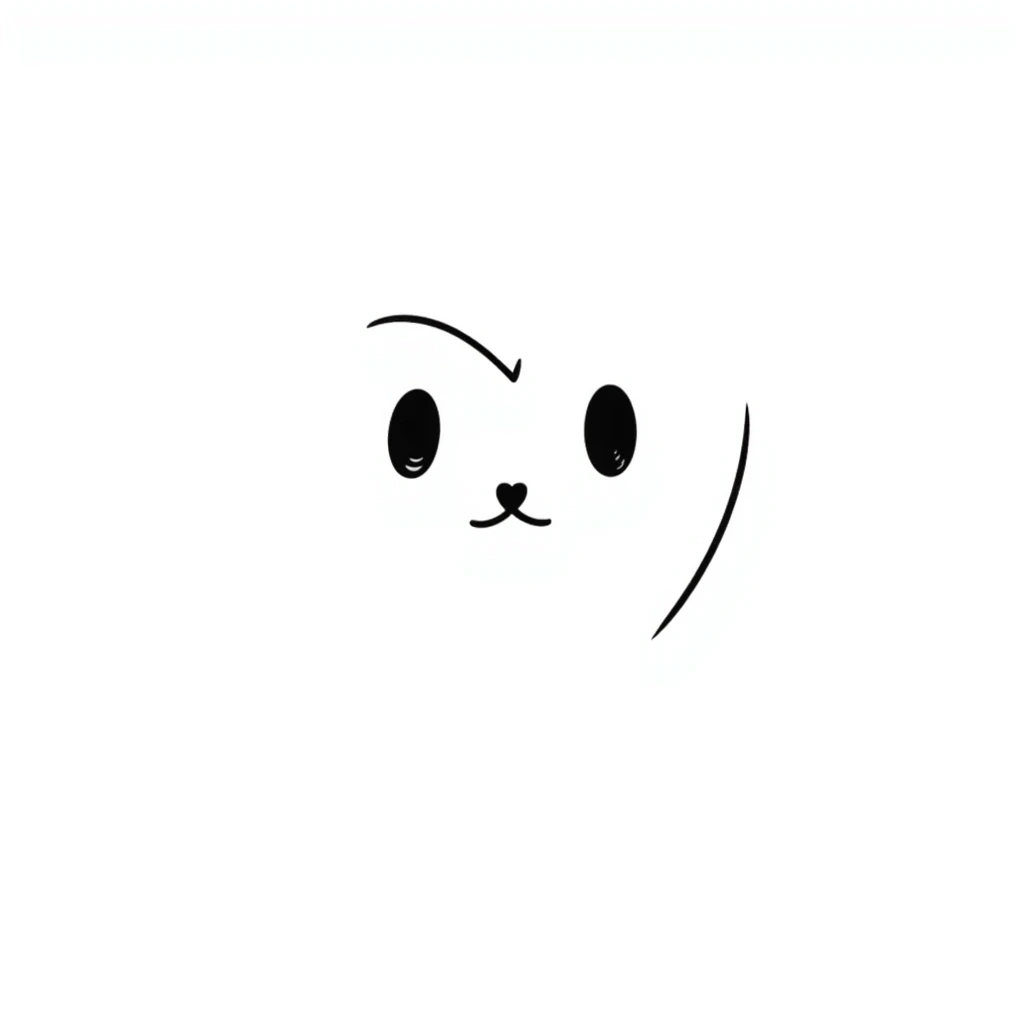 cute hand-drawn heart with simple face emoji