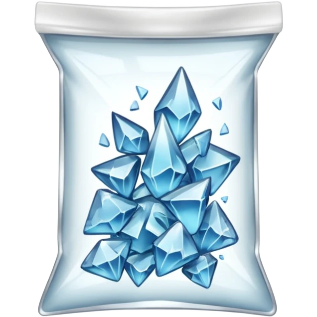 A transparent baggie containing clear glass pieces crushed into shards and chunks emoji