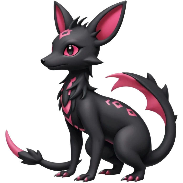 Shiny Dark Edgy Gothic Gloomy Futuristic Salandit-Umbreon-Shaymin-Delcatty-Hybrid (Full body) emoji