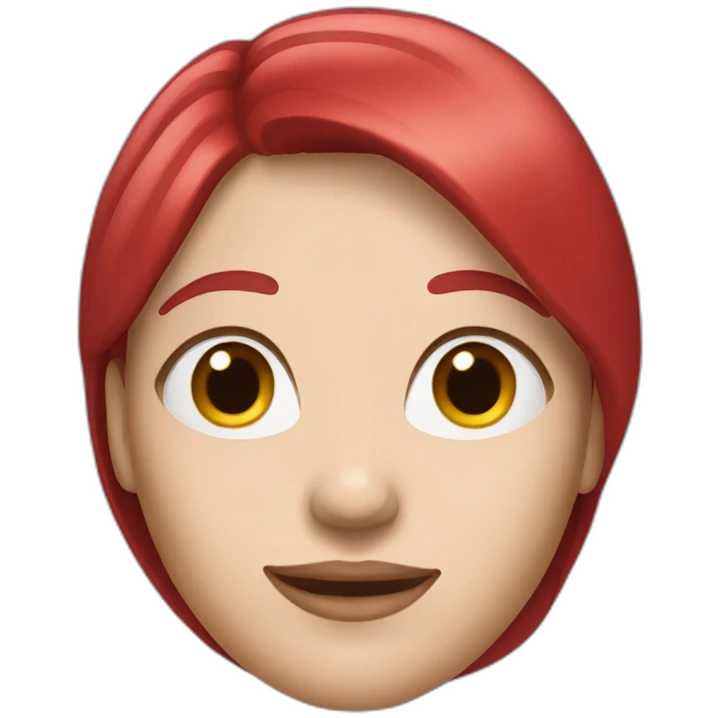 woman with long straight and ruby hair and white skin emoji