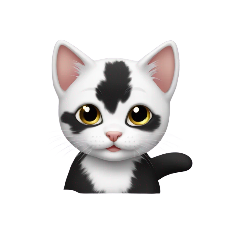 black and white kitten emoji