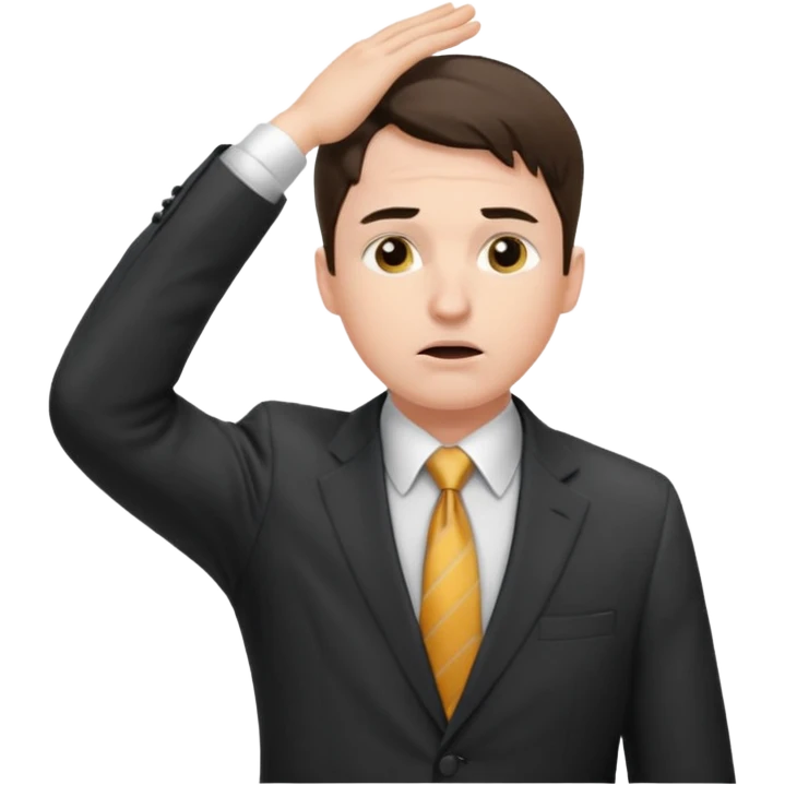 Mach mir einen Trader an der wallstreet der sich fragend an den kopf greift emoji