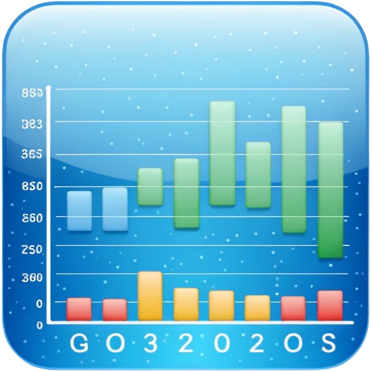 ios style emoji for report sheet consisting multiple graph/ charts with sparkle around the report , no numbers or text emoji
