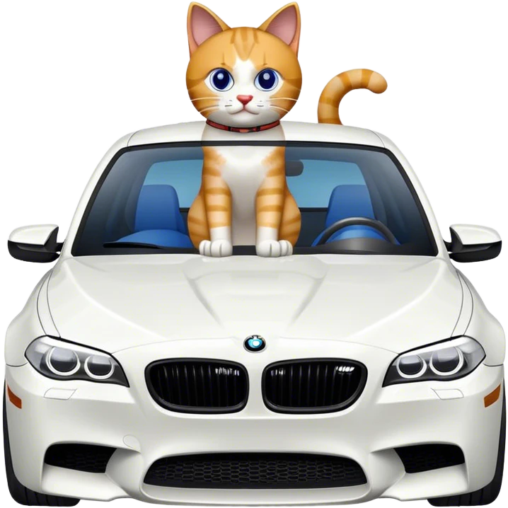 kedi bir bmw m5 kullanıyor emoji