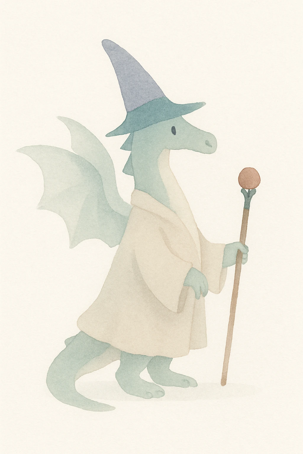 dragon wizard, watercolor art style emoji