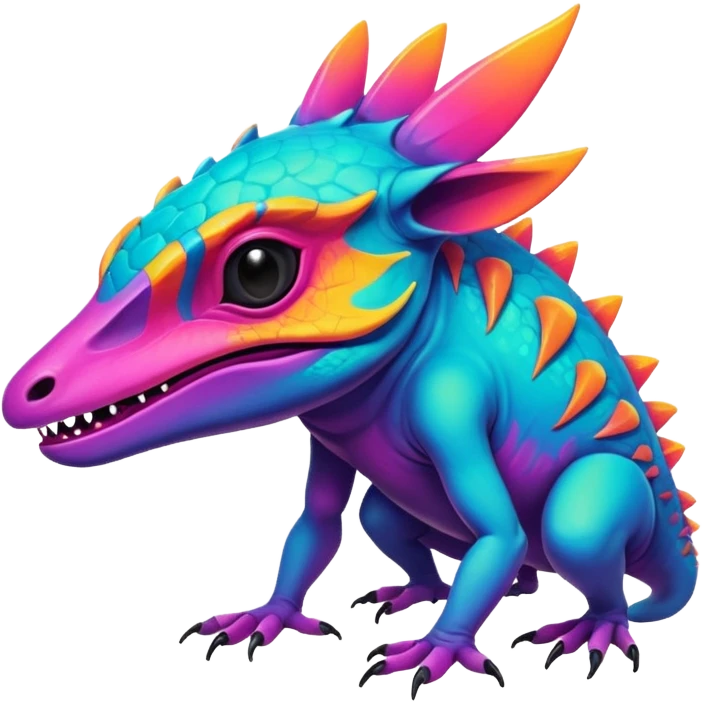 Dark vibrant pastel bright neon colorful edgy exotic painted Fakémon-Pokémon-Vernid-creature emoji