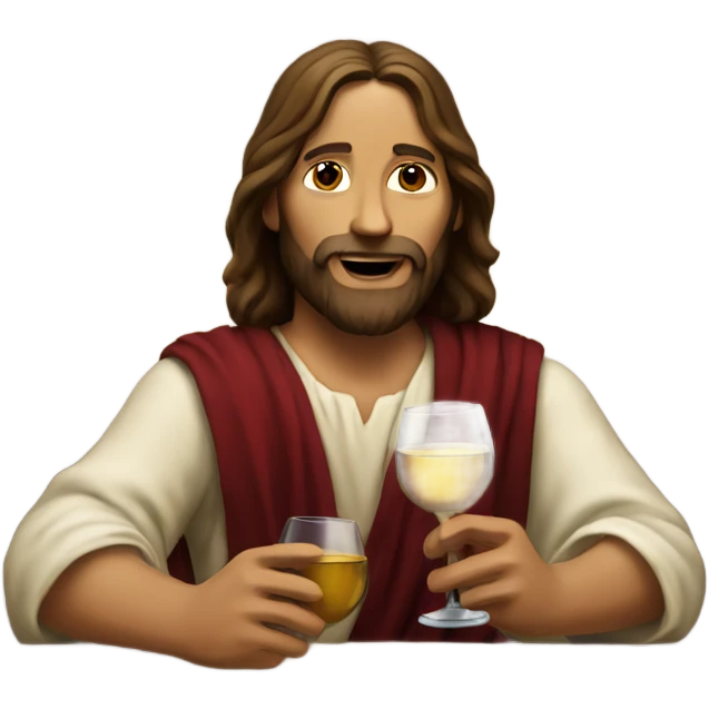 Jesus drinking wine emoji