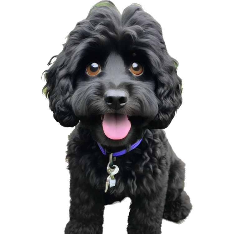Black fluffy cockerpoo  emoji