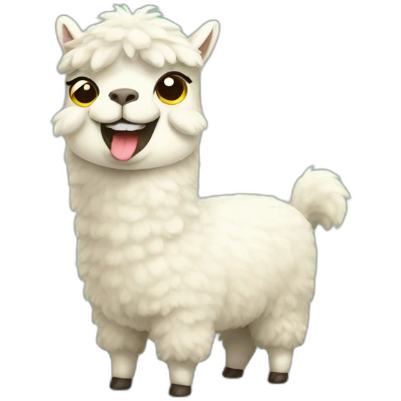 happy alpaca with a lot of money emoji