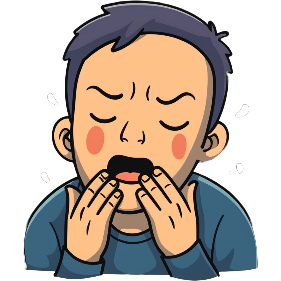 A man sobbing, with tears running down his cheeks emoji