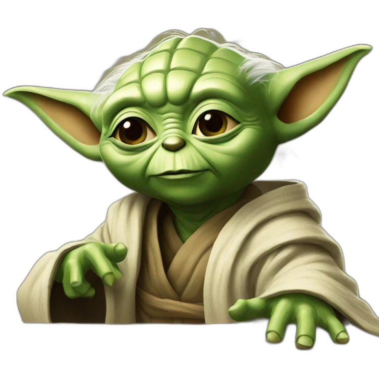Yoda playing video gamed emoji