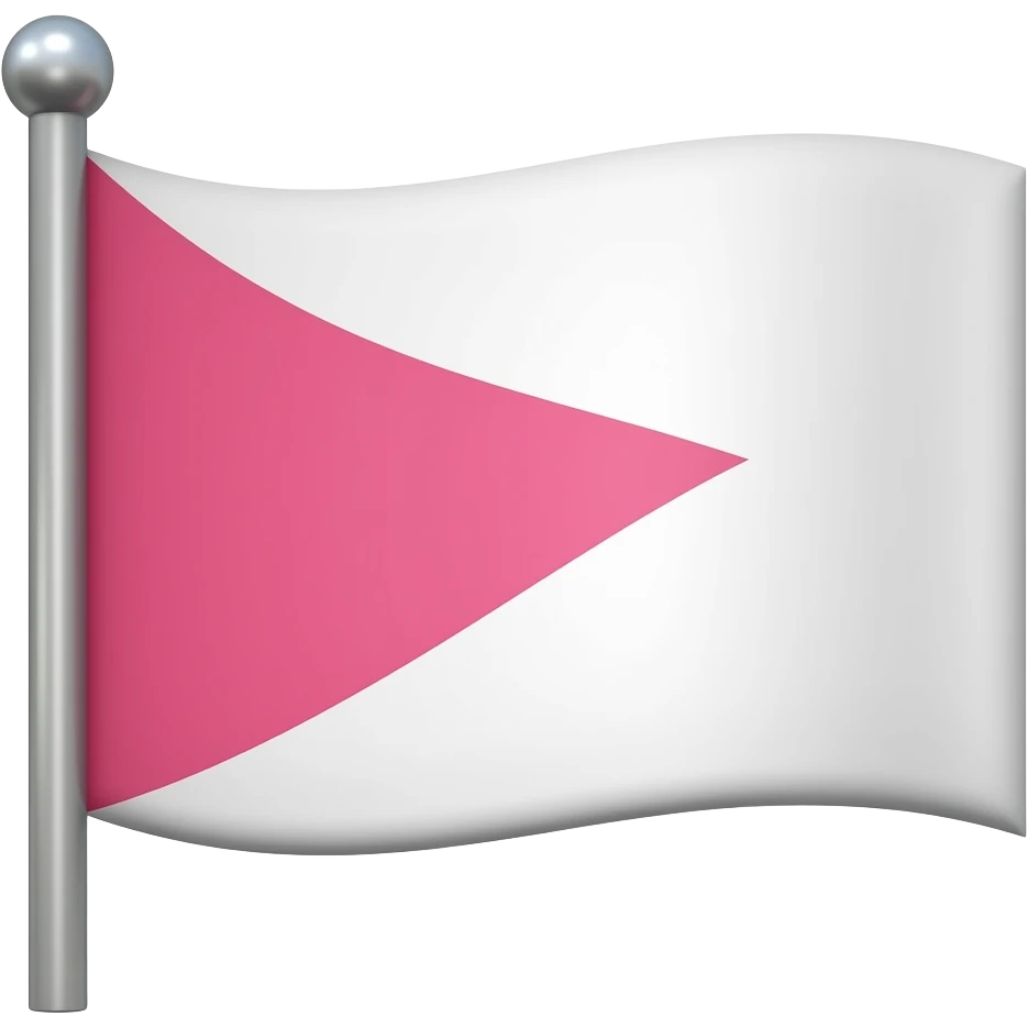 Create a pink flag emoji where the pink part is in triangle shape emoji