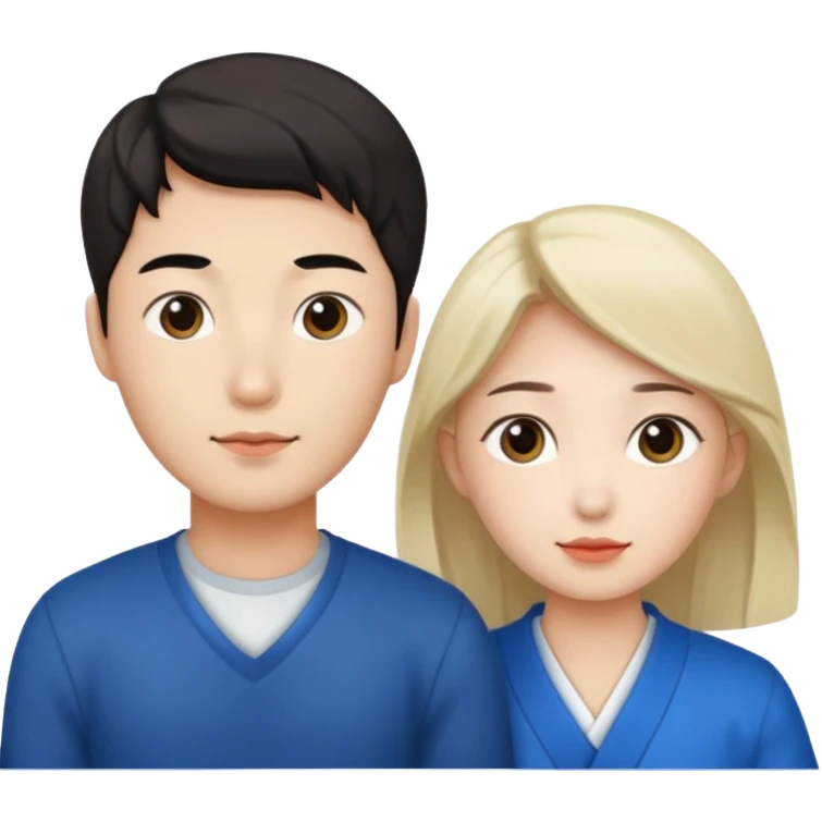 Family korean male x russian female emoji