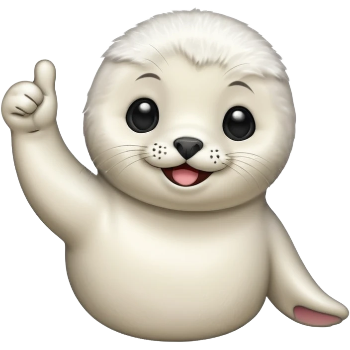 a kawaii seal giving a thumbs up emoji