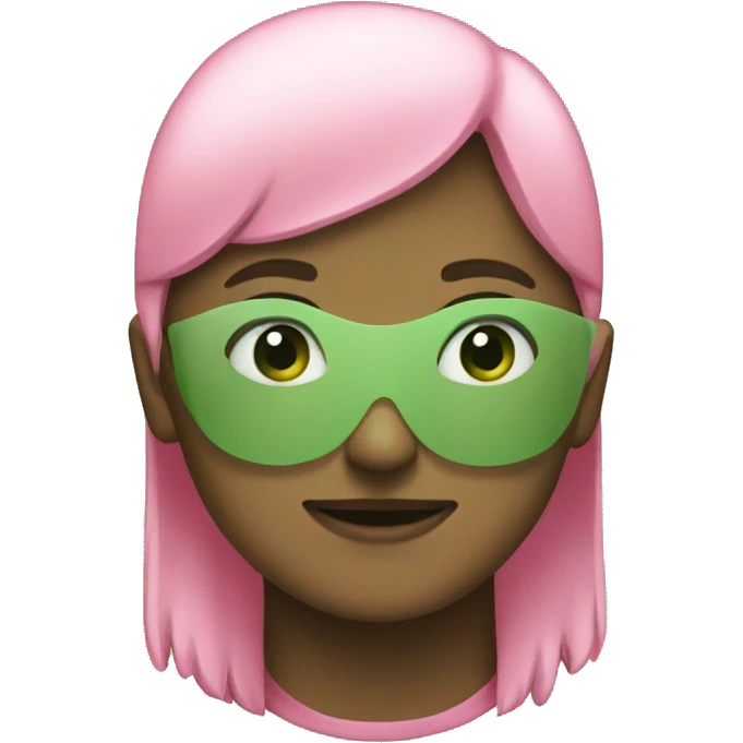 Green and pink  emoji