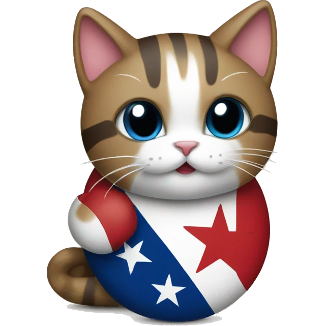 cat hugging texas flag emoji