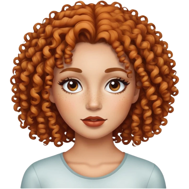 curly hair, freckles, pretty bratz baddie emoji