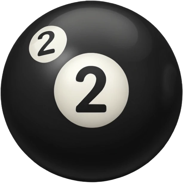 Make a black pool ball with one number 2 emoji