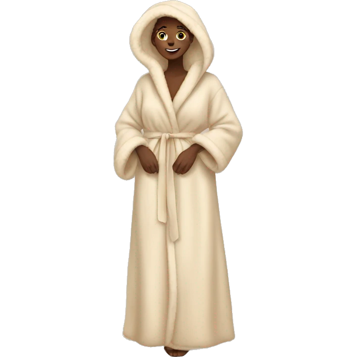 Cozy fluffy beige morning gown emoji