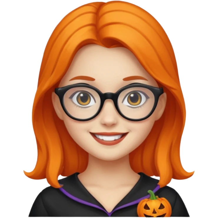 girl with hallowen costumes with glasses emoji