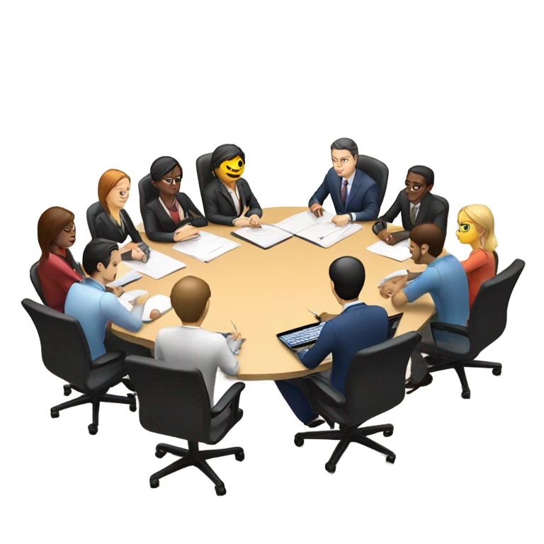 business meeting sitting at a table emoji