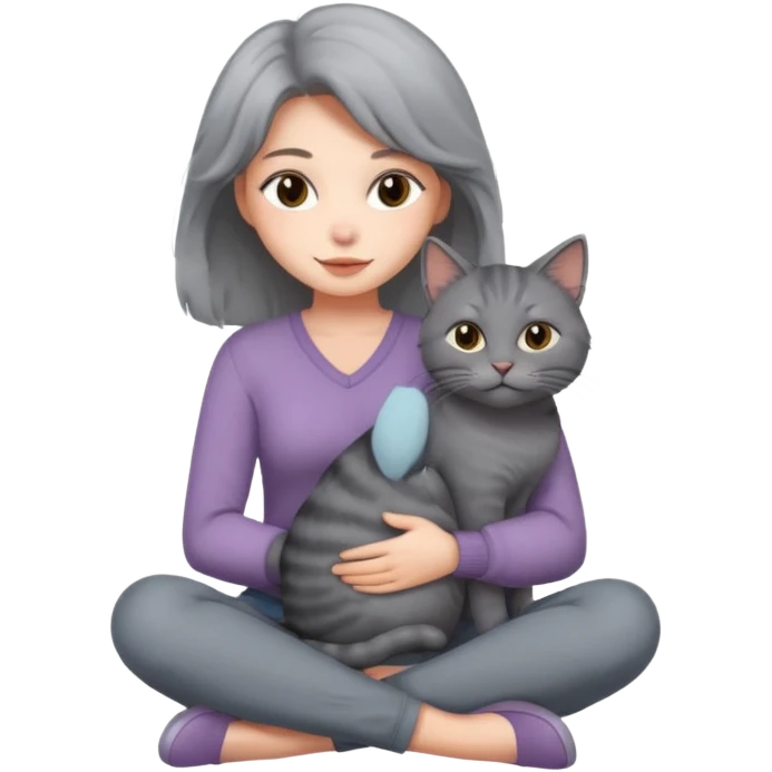 woman with cat emoji