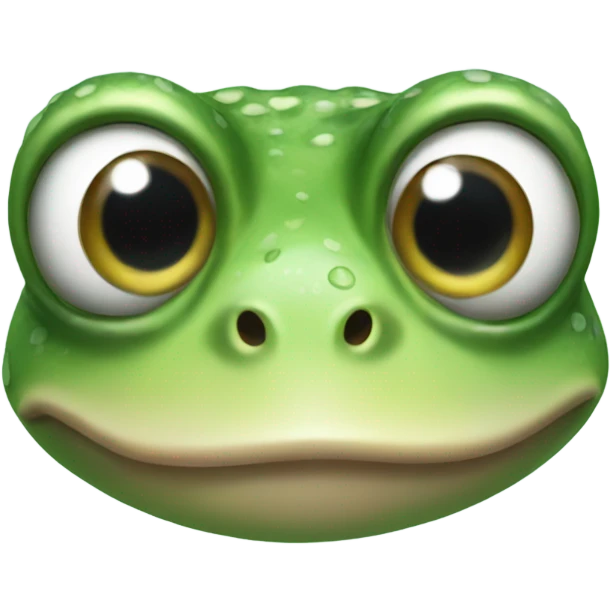 Awkward frog face emoji