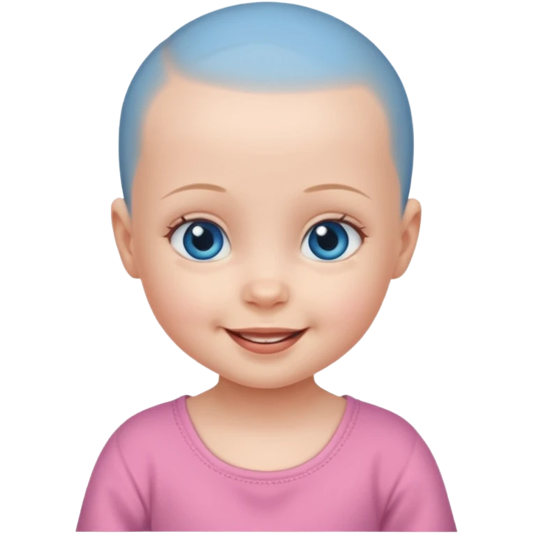 tiny baby girl with blue eyes no hair emoji