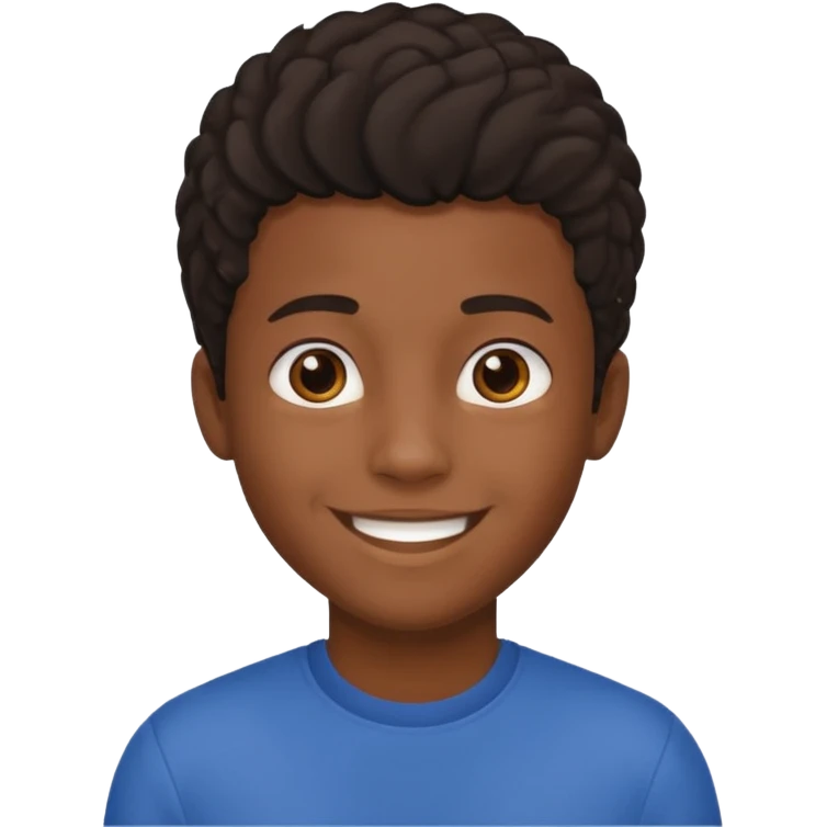 black boy with medium 4b hair  emoji