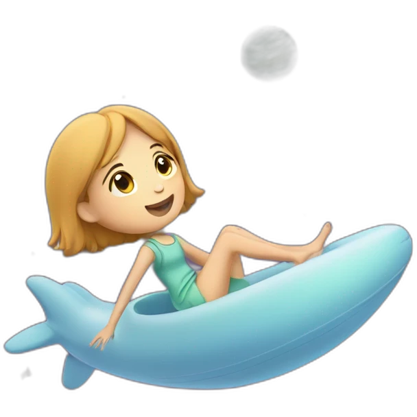 A girl floating with her gutir in outerr space emoji